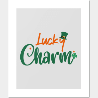 Lucky Charm Shamrock Leopard Plaid Clover St Patricks Day Posters and Art